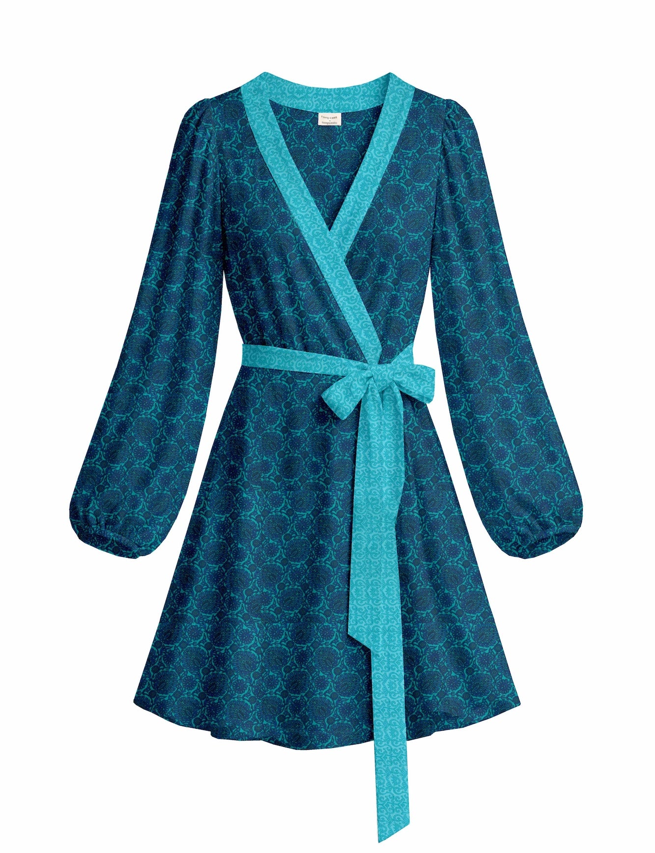 One Of A Kind Recyled Wrap Mini Dress #M24