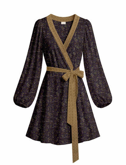 One Of A Kind Recyled Wrap Mini Dress #M25