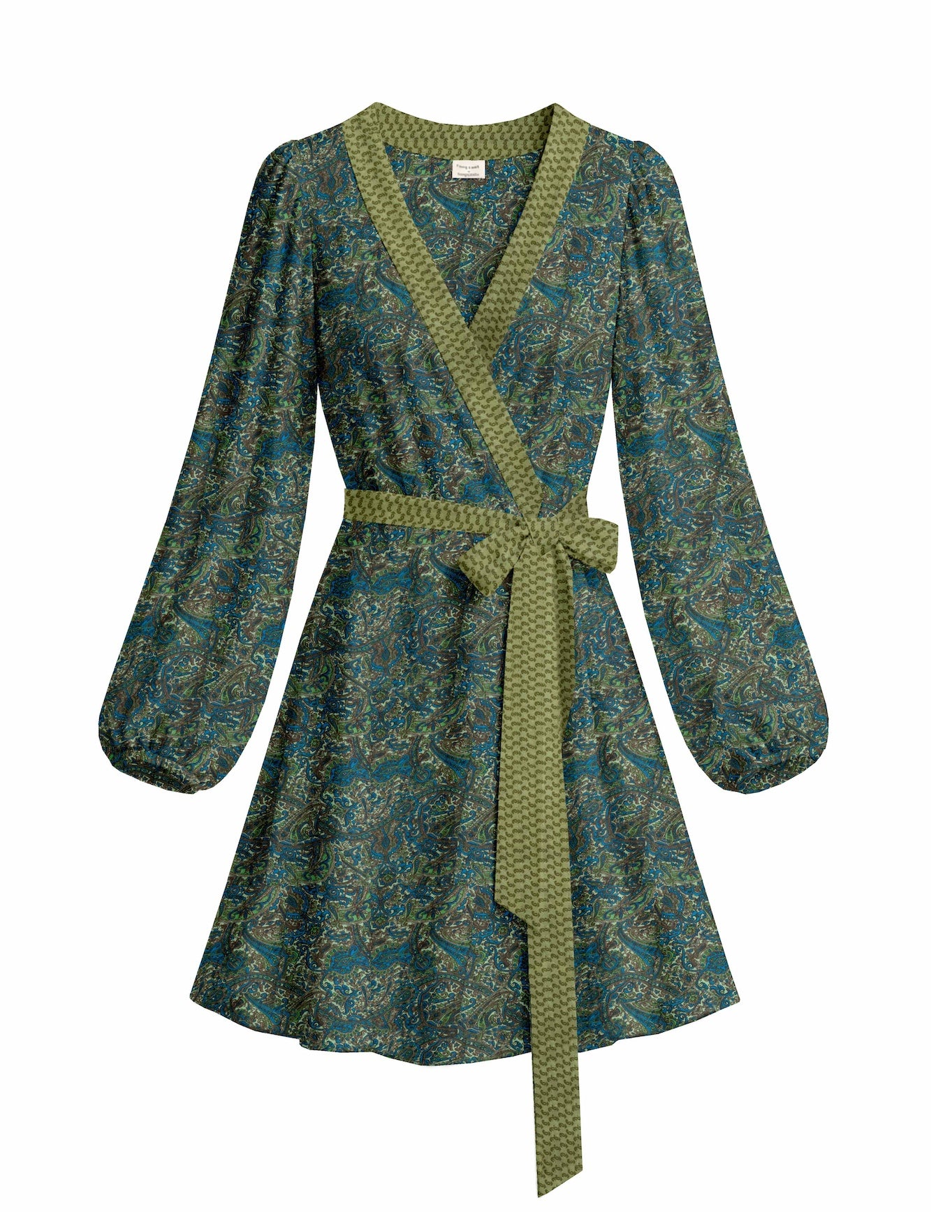 One Of A Kind Recyled Wrap Mini Dress #M26