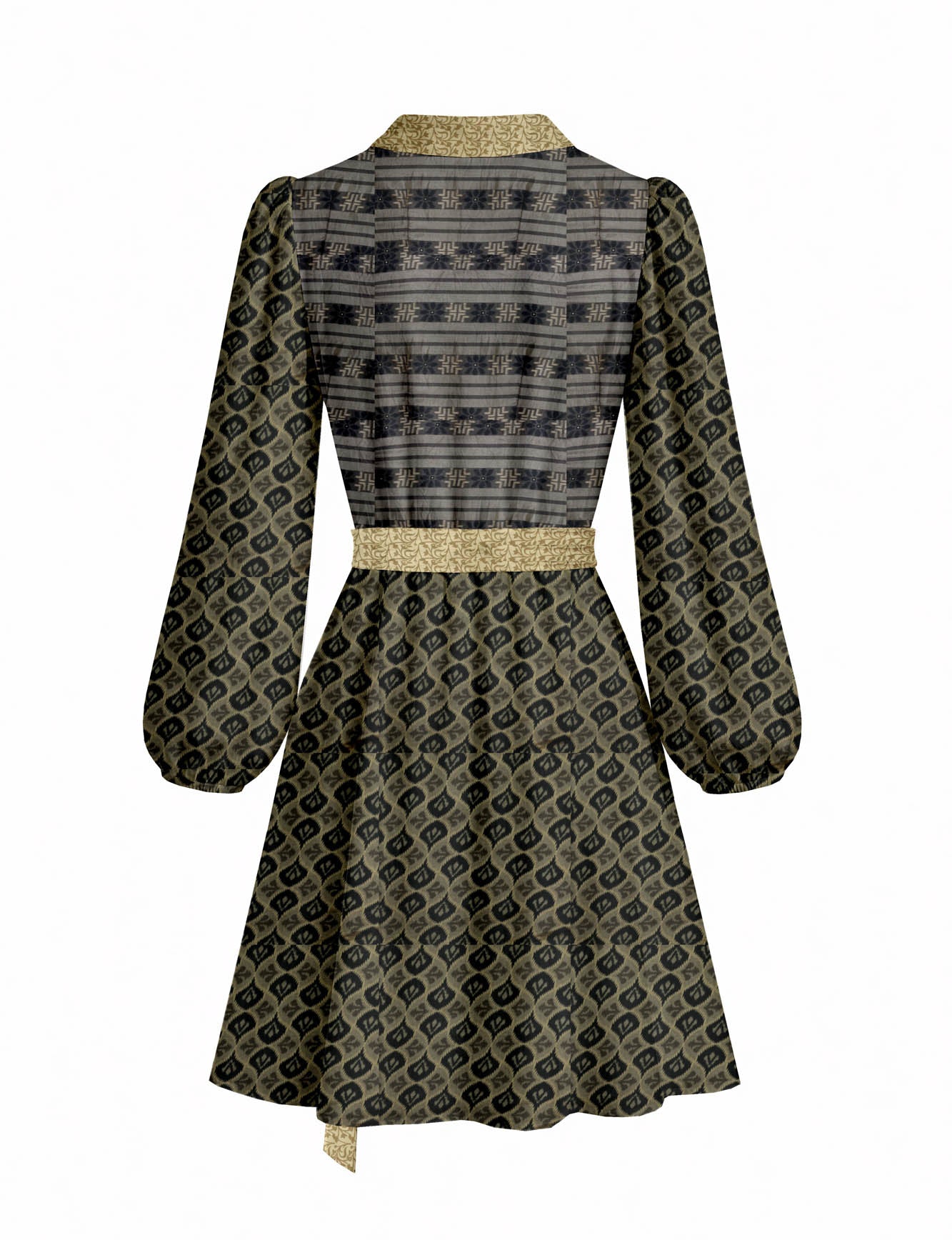 One Of A Kind Recyled Wrap Mini Dress #M28