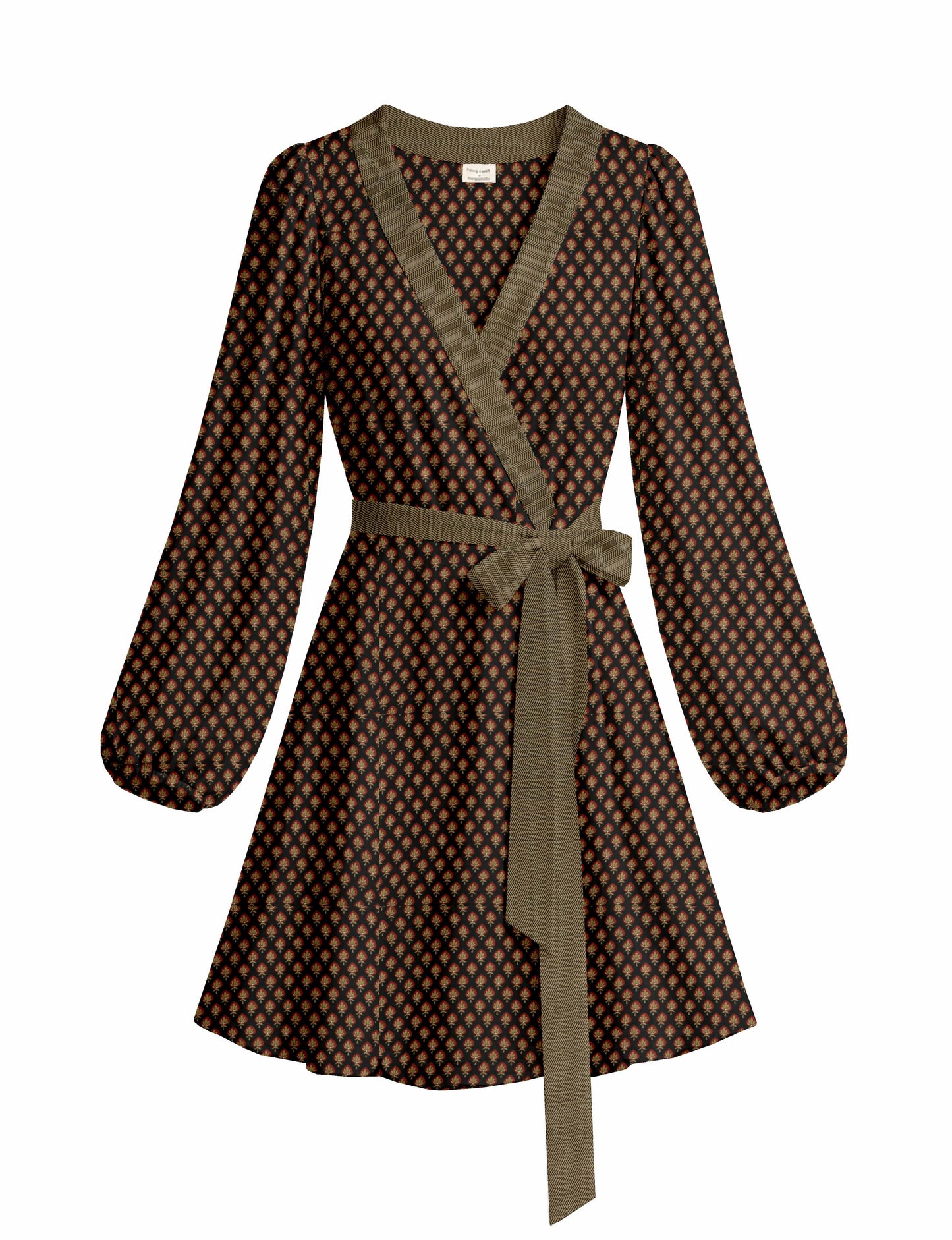 One Of A Kind Recyled Wrap Mini Dress #M2