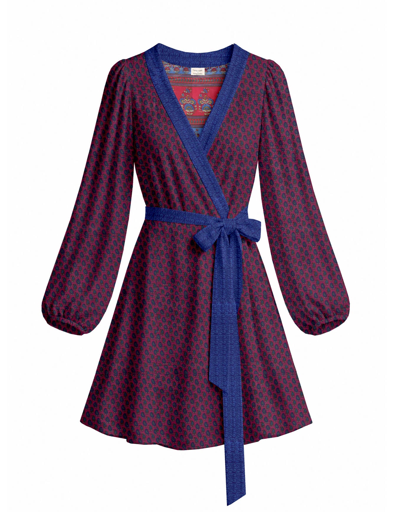 One Of A Kind Recyled Wrap Mini Dress #M3