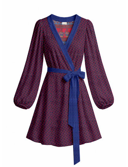 One Of A Kind Recyled Wrap Mini Dress #M3