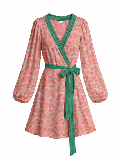 One Of A Kind Recyled Wrap Mini Dress #M6
