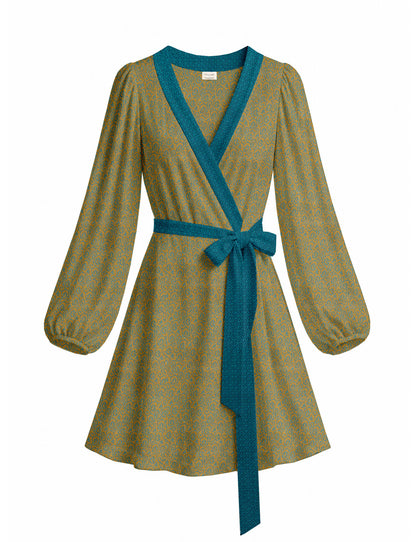 One Of A Kind Recyled Wrap Mini Dress #M7
