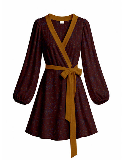 One Of A Kind Recyled Wrap Mini Dress #M8