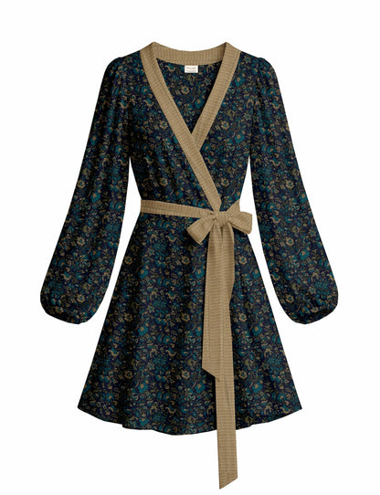 One Of A Kind Recyled Wrap Mini Dress #S10