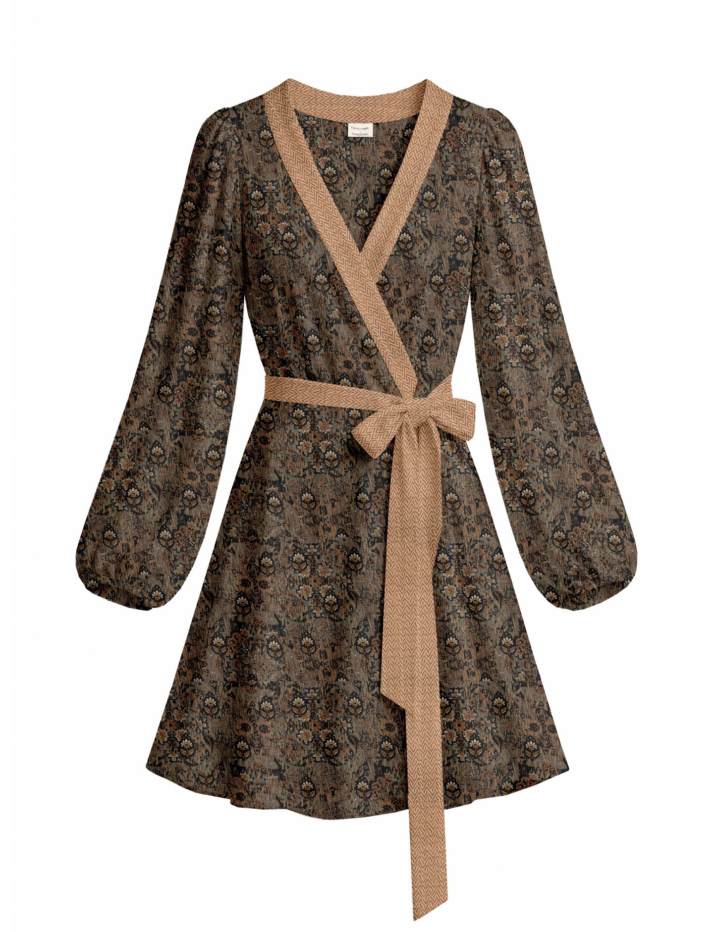 One Of A Kind Recyled Wrap Mini Dress #S12