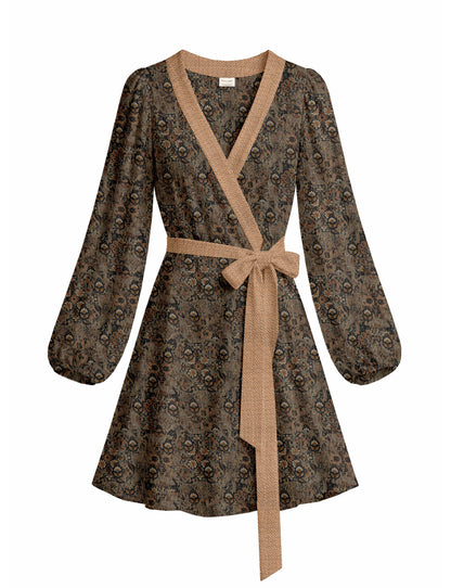 One Of A Kind Recyled Wrap Mini Dress #S12