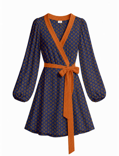 One Of A Kind Recyled Wrap Mini Dress #S14