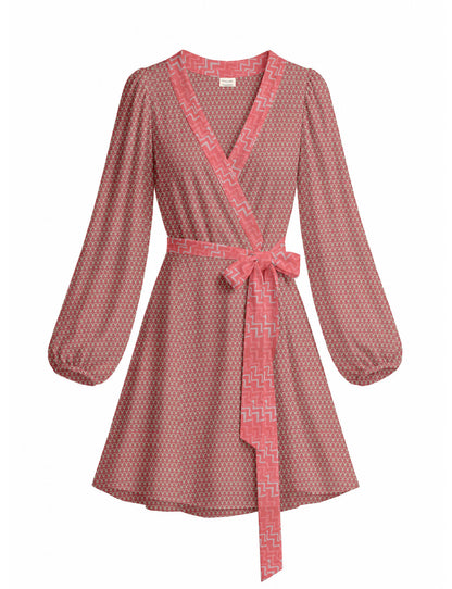 One Of A Kind Recyled Wrap Mini Dress #S1