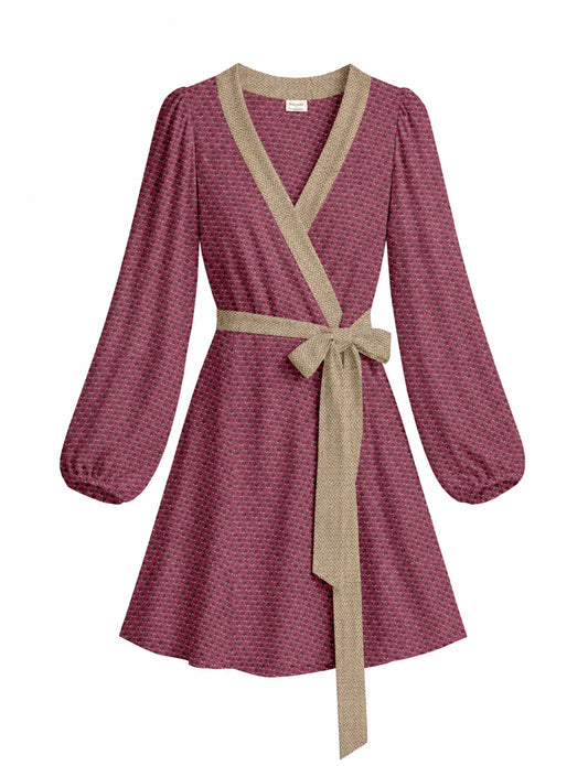 One Of A Kind Recyled Wrap Mini Dress #S20