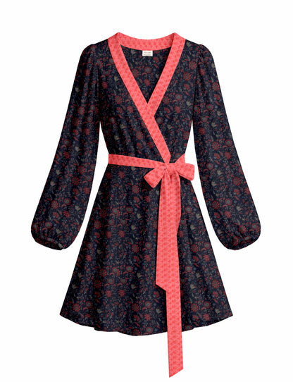 One Of A Kind Recyled Wrap Mini Dress #S2