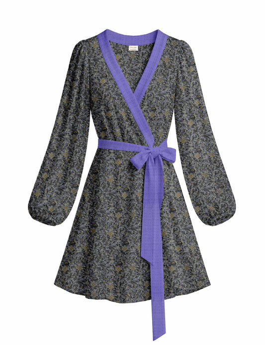 One Of A Kind Recyled Wrap Mini Dress #S3
