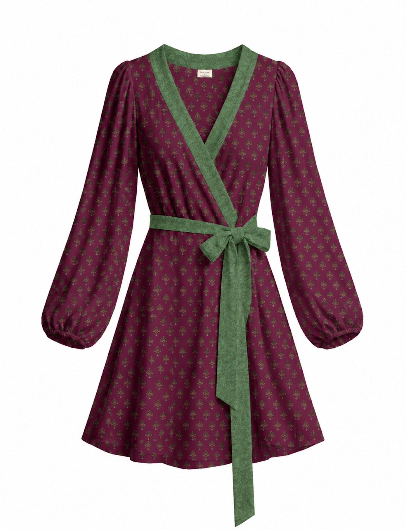 One Of A Kind Recyled Wrap Mini Dress #S5