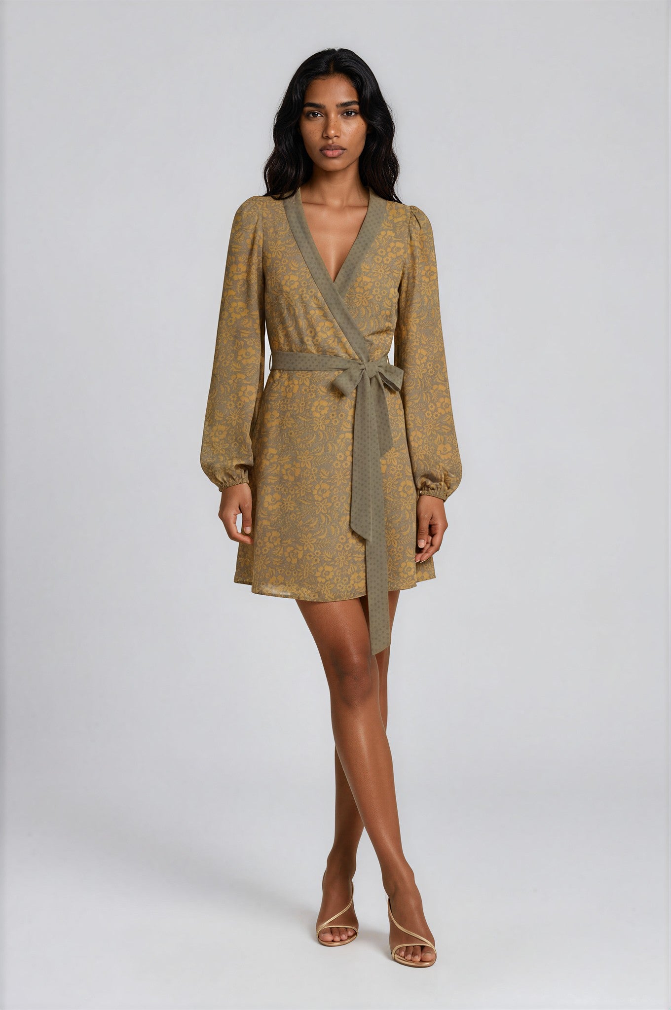 One Of A Kind Recyled Wrap Mini Dress #S7