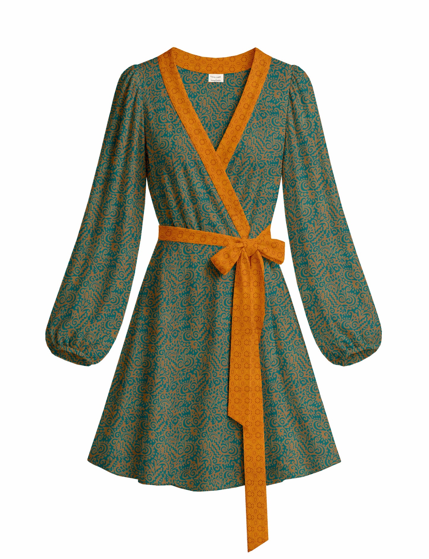 One Of A Kind Recyled Wrap Mini Dress #S9