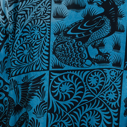 Birds & Beasts Teal & Black Short Kimono