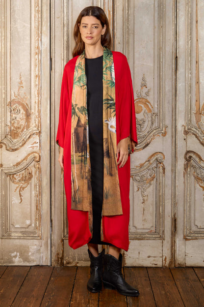 Escape to the Chateau Bamboo Folly Reversible Print Kimono