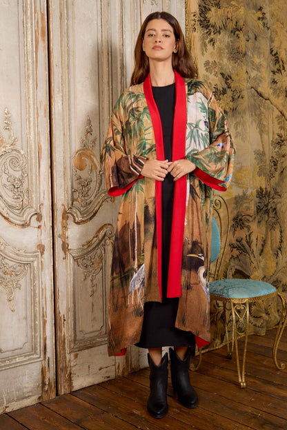 Escape to the Chateau Bamboo Folly Reversible Print Kimono