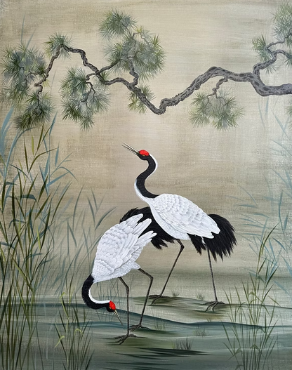 Artist Collab - Jane Willoughby X Artemis Muse Red Crowned Crane Print Kimono