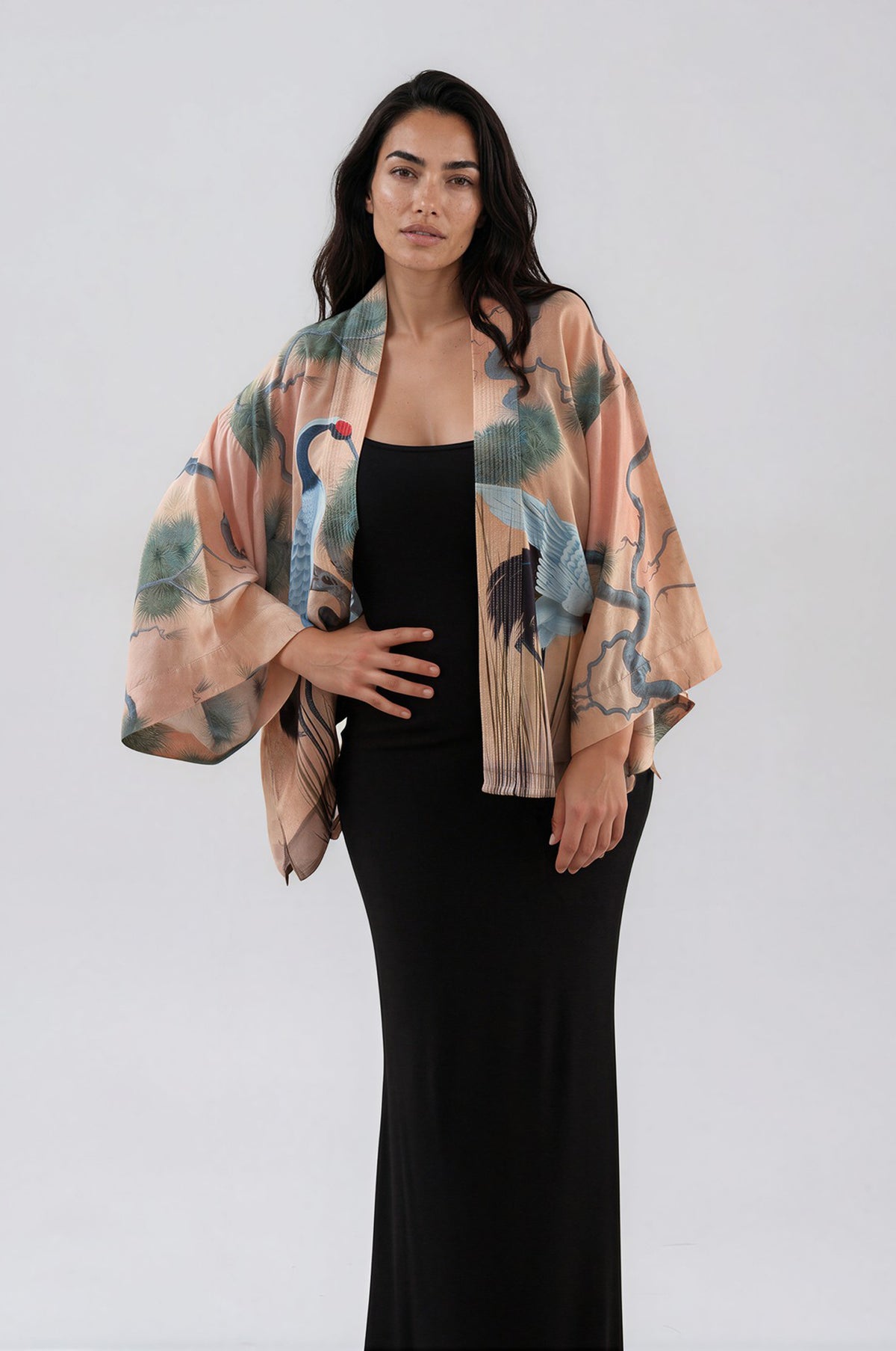 Artist Collab - Jane Willoughby X Artemis Muse Red Crowned Crane Print Kimono