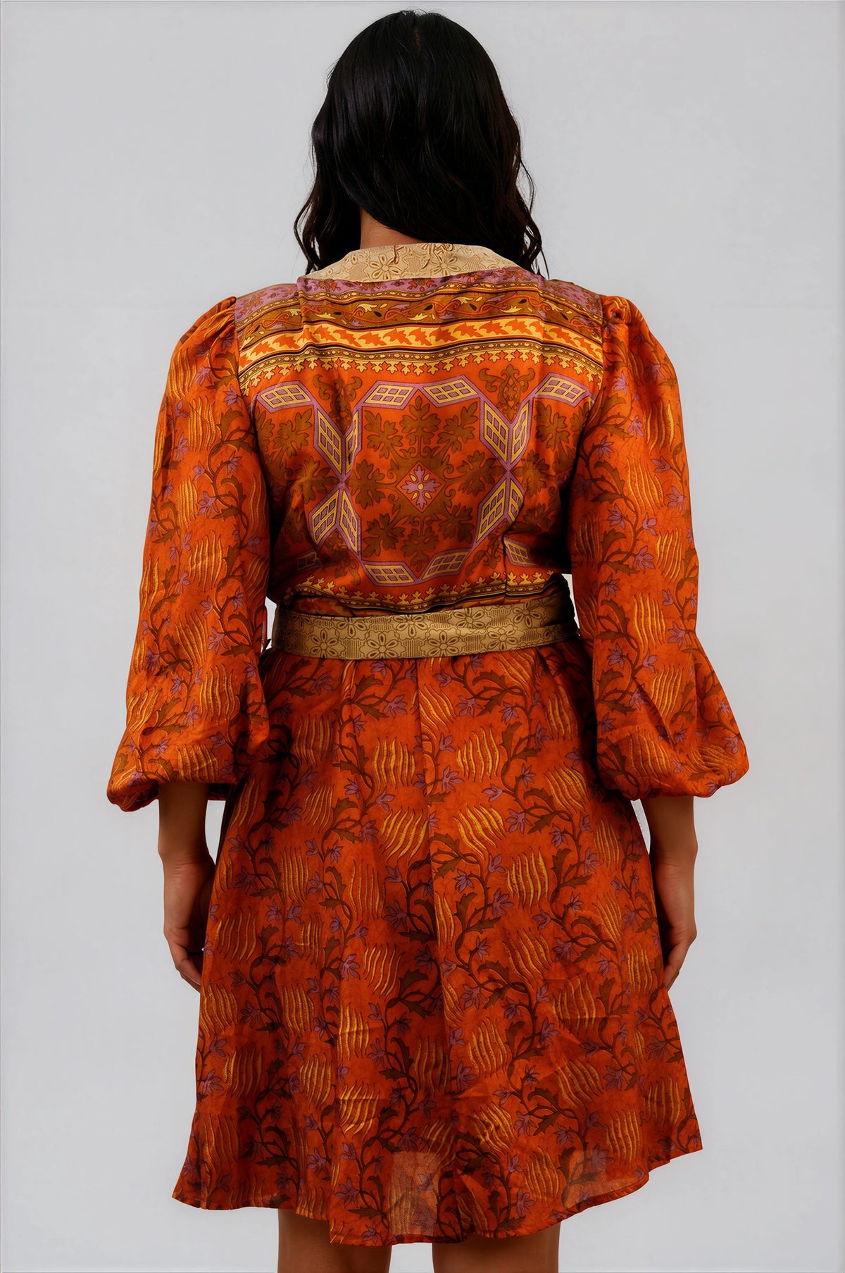 One Of A Kind Recyled Wrap Mini Dress #L10