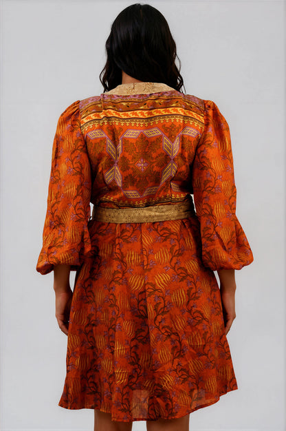 One Of A Kind Recyled Wrap Mini Dress #L10