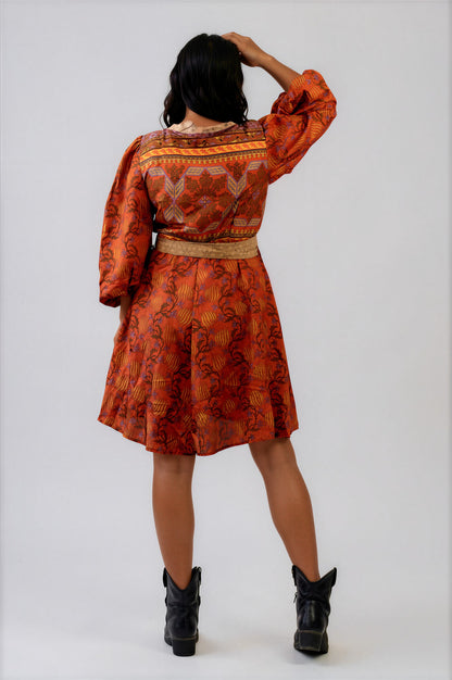 One Of A Kind Recyled Wrap Mini Dress #L10