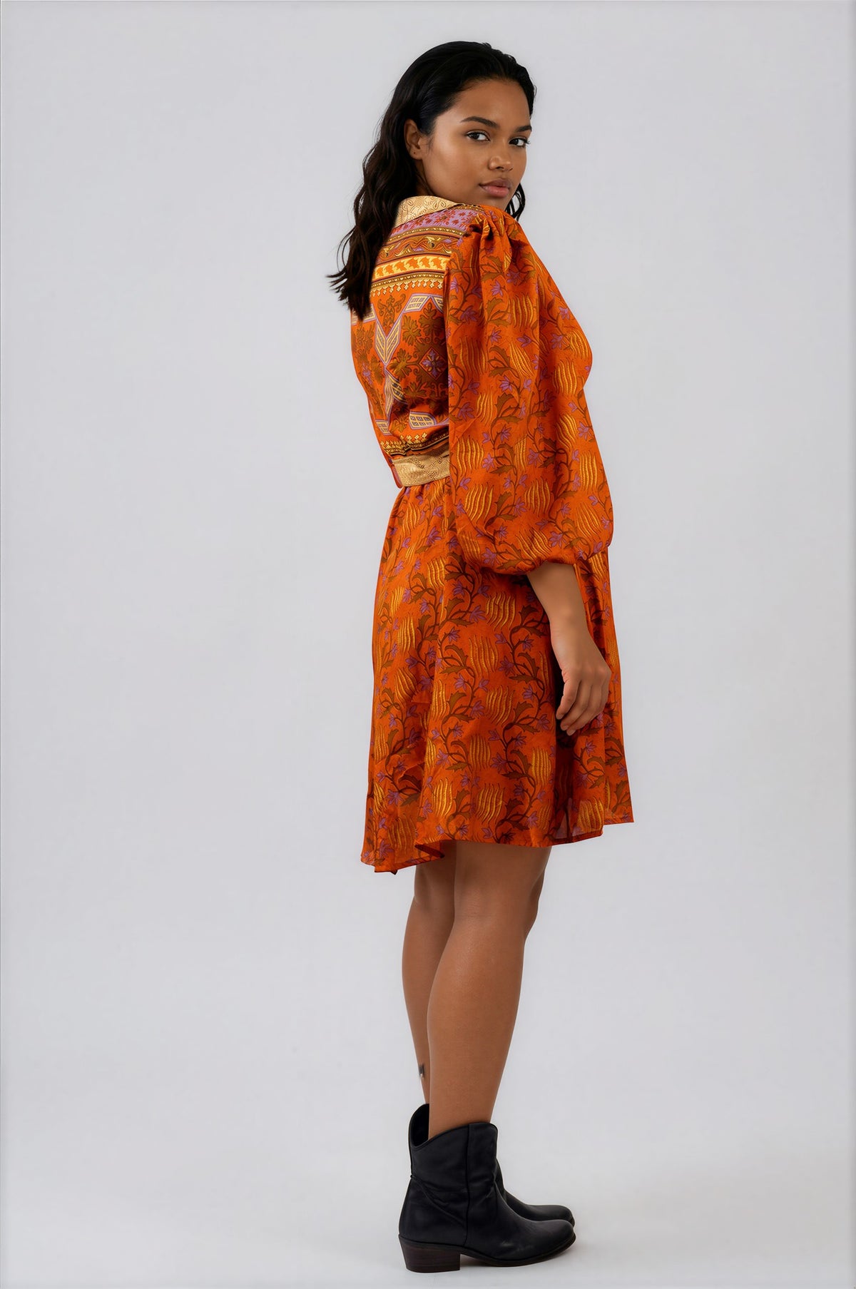 One Of A Kind Recyled Wrap Mini Dress #L10