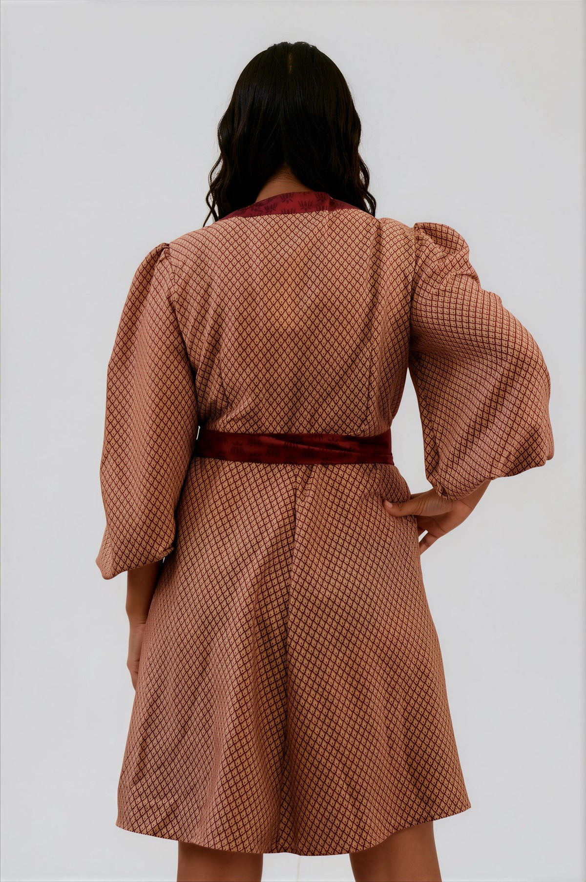 One Of A Kind Recyled Wrap Mini Dress #L14