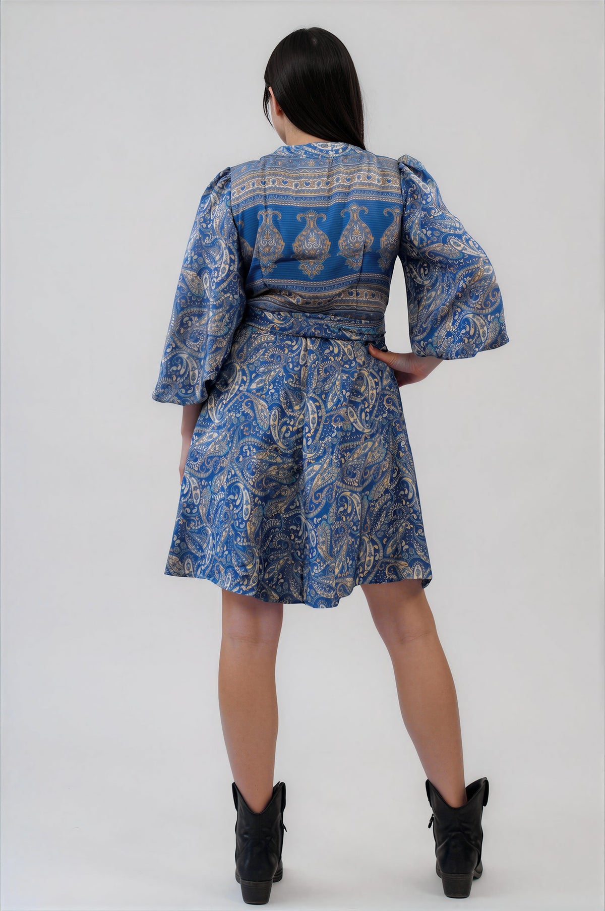 One Of A Kind Recyled Wrap Mini Dress #M36