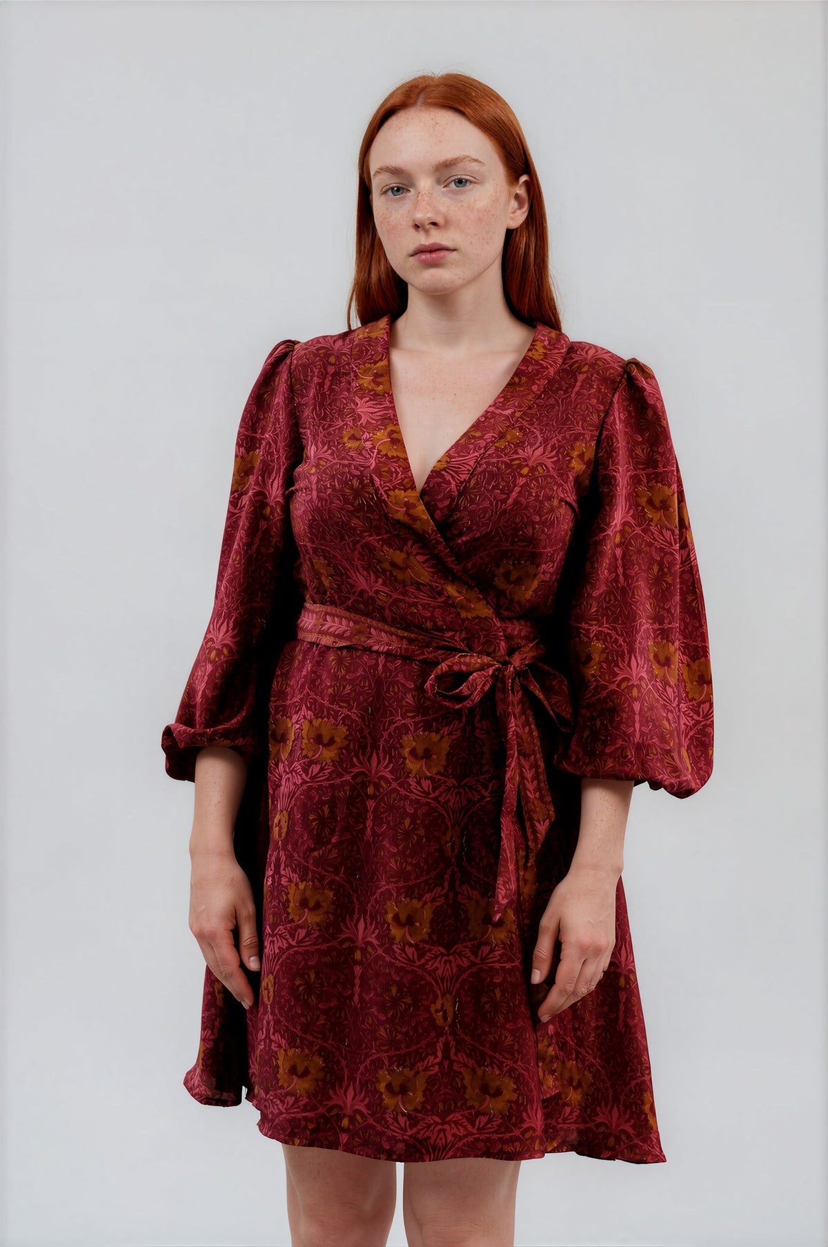 One Of A Kind Recyled Wrap Mini Dress #M39