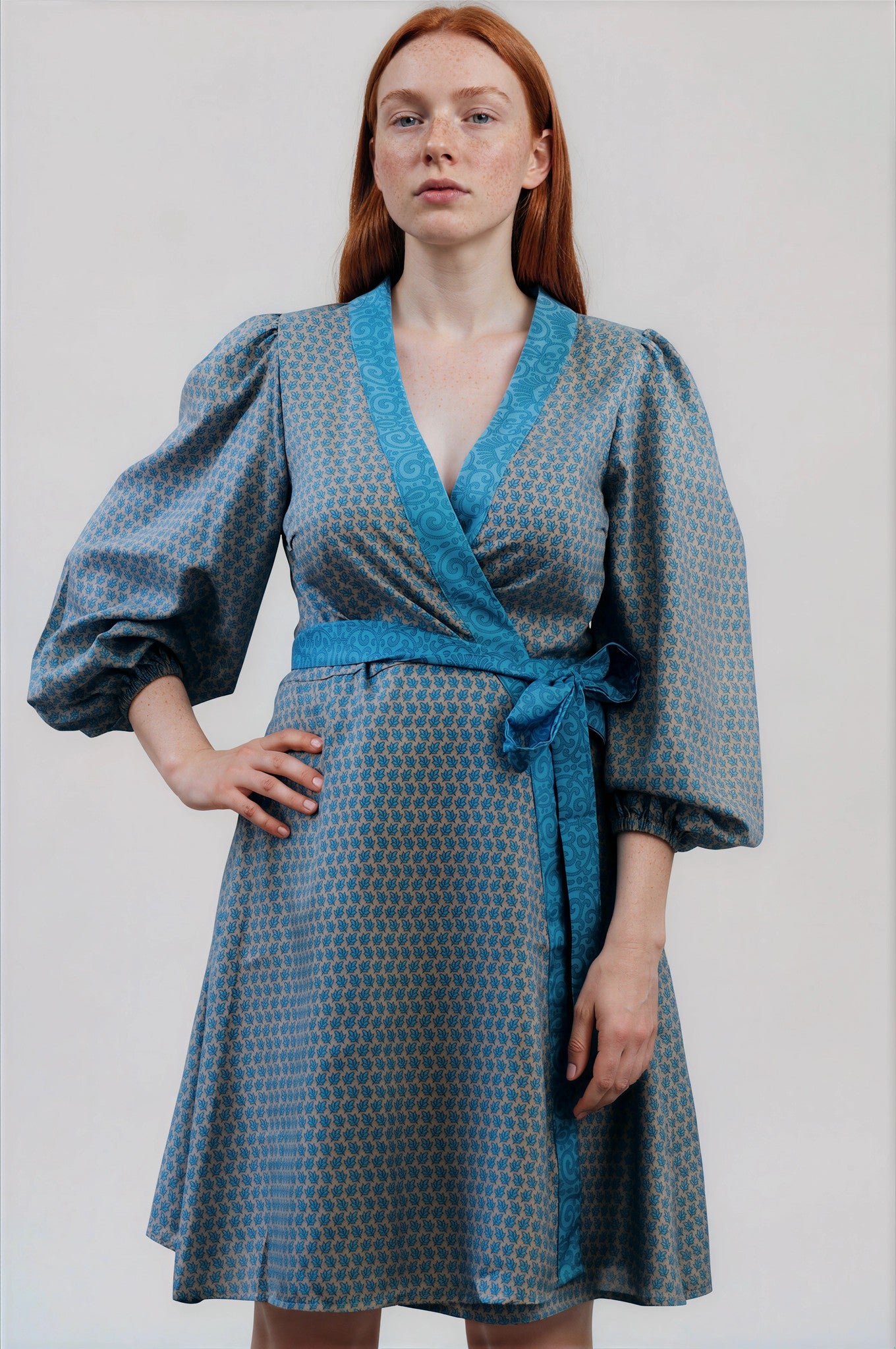One Of A Kind Recyled Wrap Mini Dress #M4