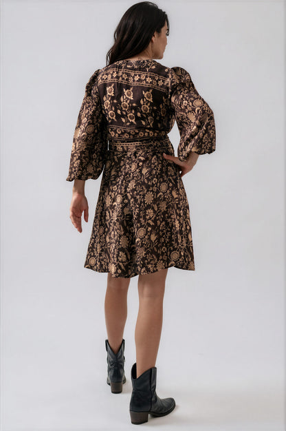 One Of A Kind Recyled Wrap Mini Dress #S22