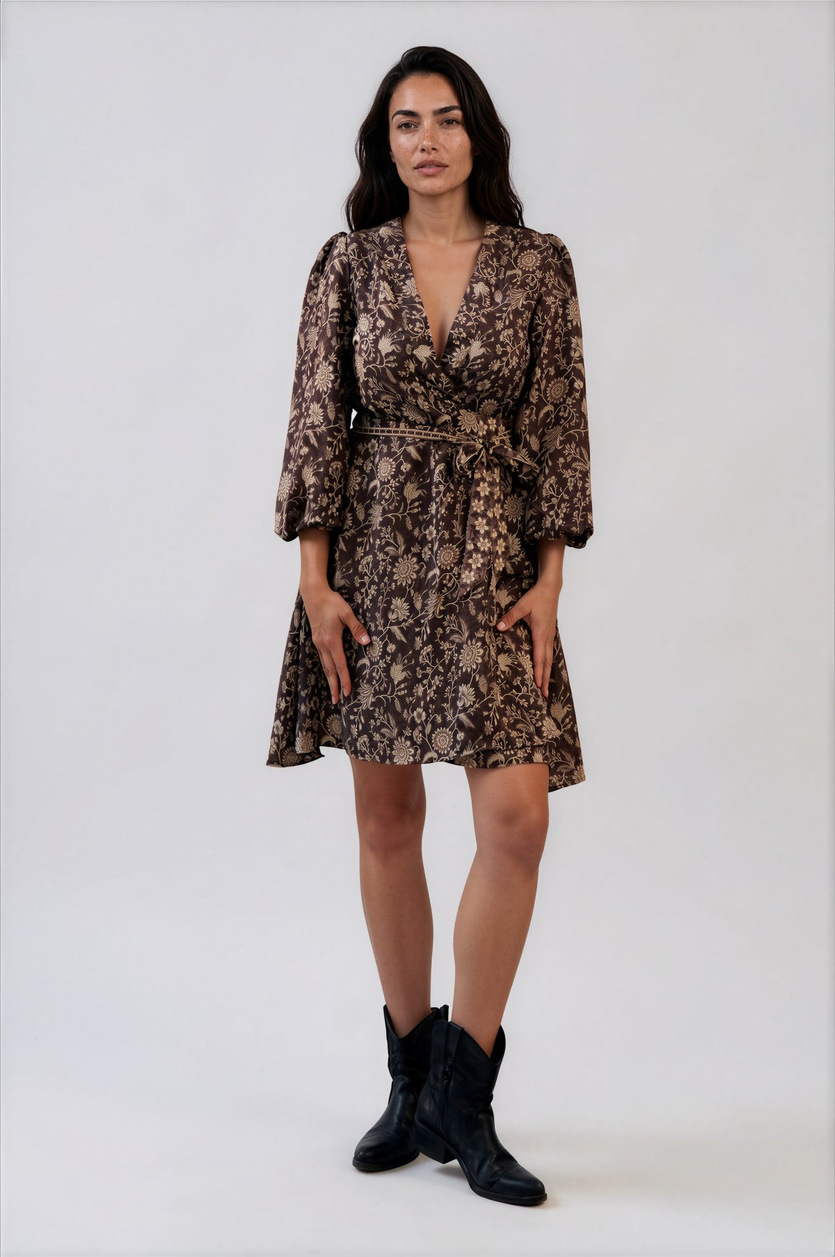 One Of A Kind Recyled Wrap Mini Dress #S22