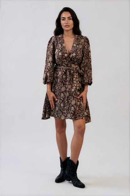 One Of A Kind Recyled Wrap Mini Dress #S22
