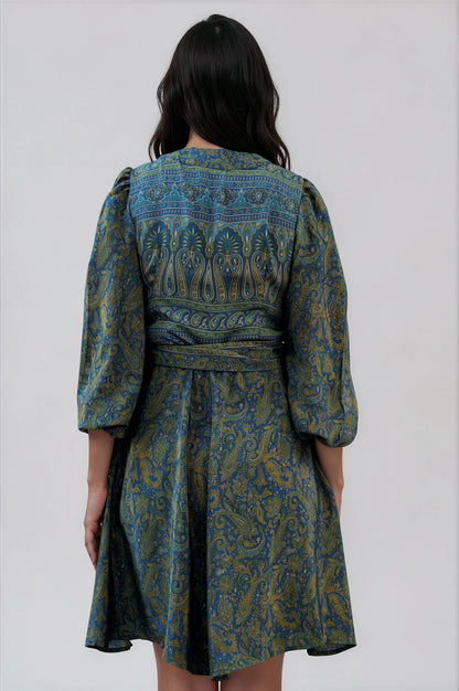 One Of A Kind Recyled Wrap Mini Dress #S23
