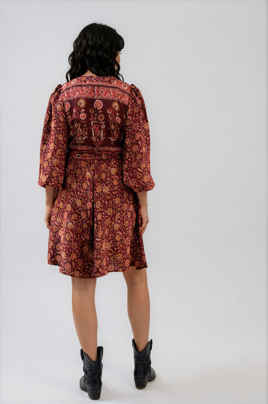 One Of A Kind Recyled Wrap Mini Dress #S29