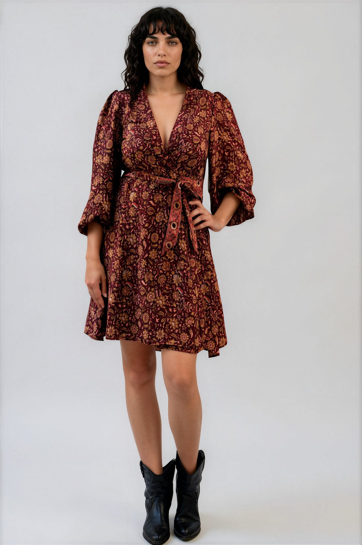 One Of A Kind Recyled Wrap Mini Dress #S29