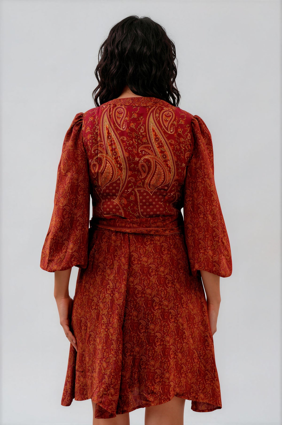 One Of A Kind Recyled Wrap Mini Dress #S32