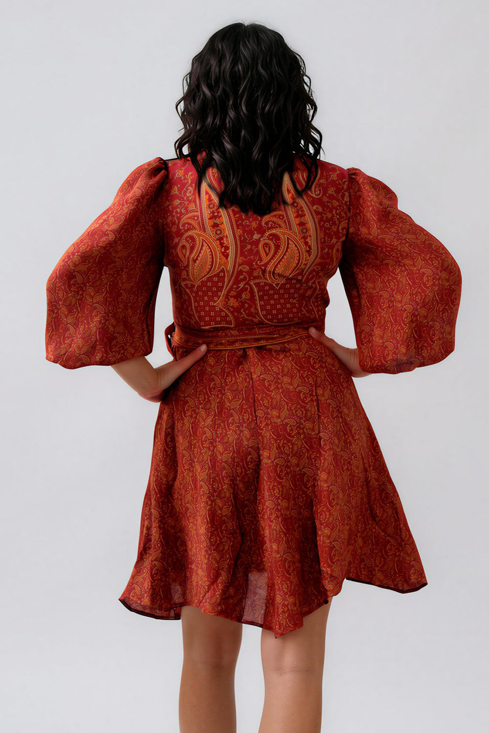 One Of A Kind Recyled Wrap Mini Dress #S32