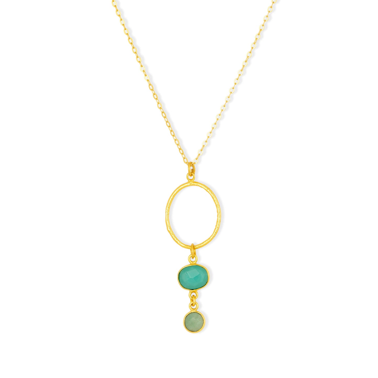 Cadiz Aqua Gemstone Hoop Necklace