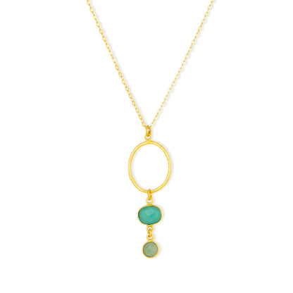 Cadiz Aqua Gemstone Hoop Necklace