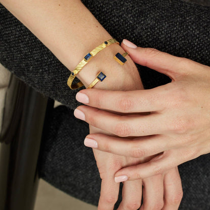 Palma Gemstone Bangle Navy