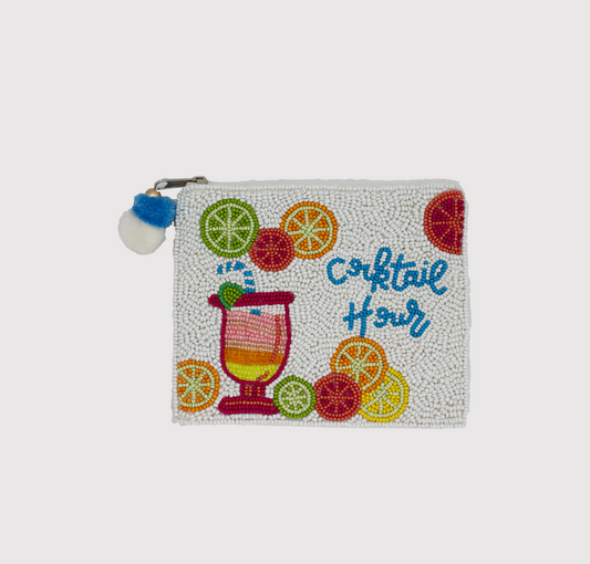 Cocktail Hour Artist Series Beaded Coin Pouch