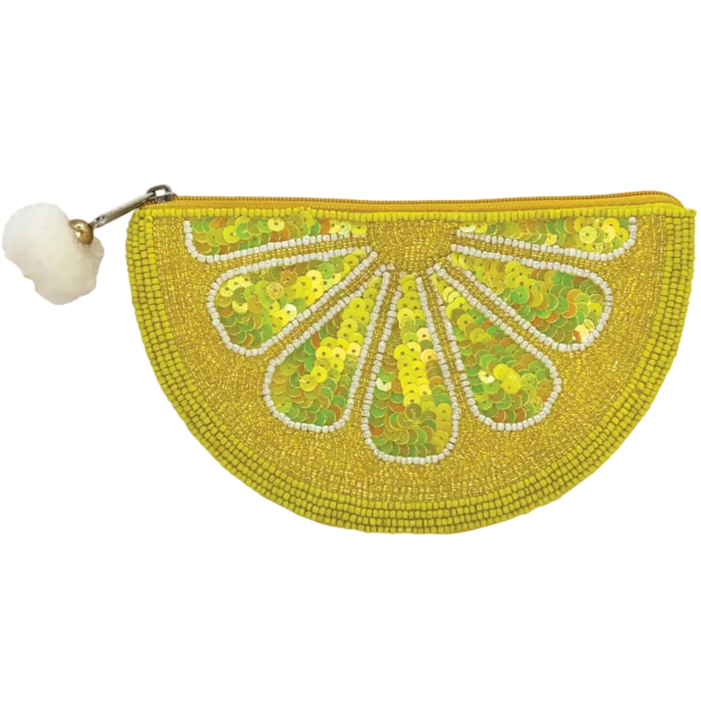 Lemon Beaded Slice Coin Purse
