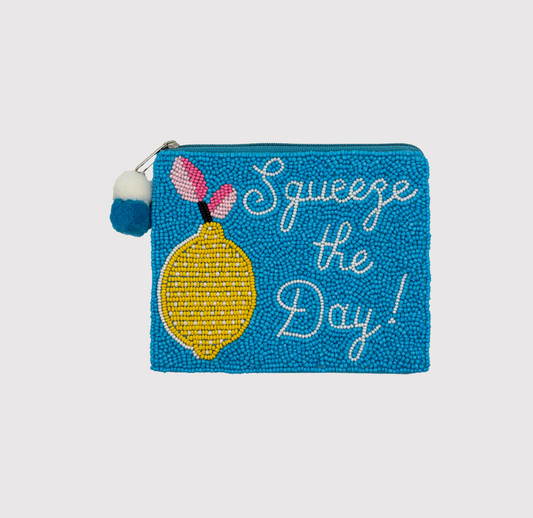 Squeeze The Day Artist Series Beaded Coin Pouch