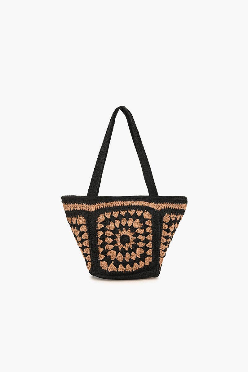 Vintage Squares Crochet Mini Tote