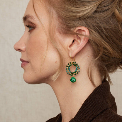 Talia Earrings Malachite Green